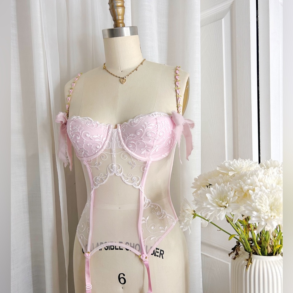 Reworked Pink VS Corset Floral